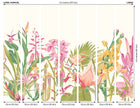 MUR423L Tropical Foliage Rose Pink Mural Large by Origin Murals