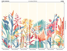 MUR425L Tropical Foliage Petrol And Coral Mural Large by Origin Murals