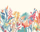 Tropical Foliage Petrol And Coral Mural (Medium) by Origin Murals