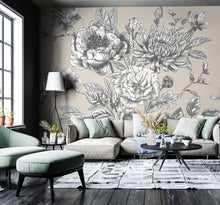 MUR427L Large Rose Toile Stone Mural Large by Origin Murals