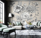 MUR427M Large Rose Toile Stone Mural Medium by Origin Murals