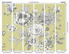 MUR428M Large Rose Toile Apple Green Mural Medium by Origin Murals