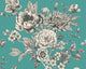 Large Rose Toile Teal Blue Mural (Large) by Origin Murals