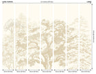 MUR431L Etched Trees Parchment Mural Large by Origin Murals