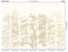 MUR431L Etched Trees Parchment Mural Large by Origin Murals