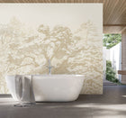 MUR431L Etched Trees Parchment Mural Large by Origin Murals
