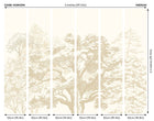 MUR431M Etched Trees Parchment Mural Medium by Origin Murals