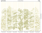 MUR432L Etched Trees Apple Green Mural Large by Origin Murals