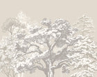 MUR434M Etched Trees Charcoal And Stone Mural Medium by Origin Murals
