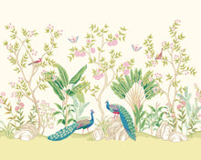 MUR435L Peacock Garden Apple And Rose Mural Large by Origin Murals
