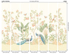 MUR436L Peacock Garden Sage And Apricot Mural Large by Origin Murals