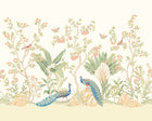 MUR436M Peacock Garden Sage And Apricot Mural Medium by Origin Murals