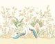 Peacock Garden Sage And Apricot Mural (Medium) by Origin Murals