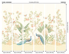 MUR436M Peacock Garden Sage And Apricot Mural Medium by Origin Murals