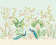 Peacock Garden Duck Egg And Rose Mural (Large) by Origin Murals