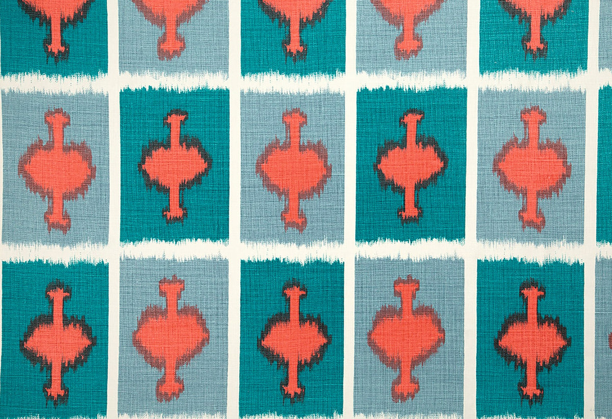 Ozone Coral fabric by Christopher Farr Cloth