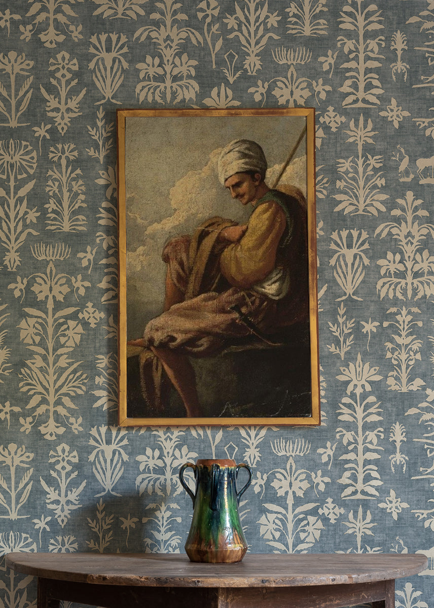LW 301 344 Papyrus Moonstone Wallpaper by Lewis & Wood
