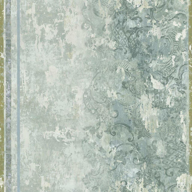 PDG1096/01 La Rotonda Foscari Fresco Scene 2 Olive Wallpaper By Designers Guild