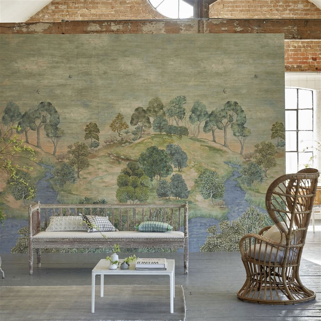 PDG1144/01 Bandipur Grasscloth Scenes and Murals II Wallpaper By Designers Guild