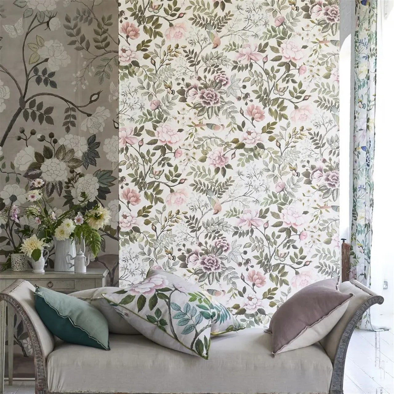 PDG1146/07 Porcelaine De Chine Peony Wallpaper by Designers Guild