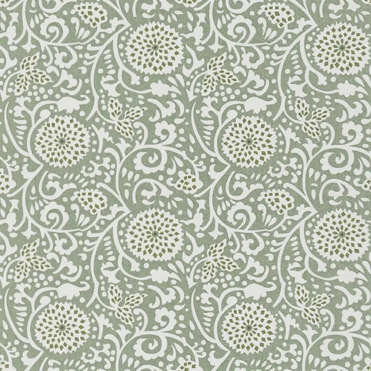 PDG1147/05 Shaqui Porcelaine De Chine Vintage Green Wallpaper by Designers Guild