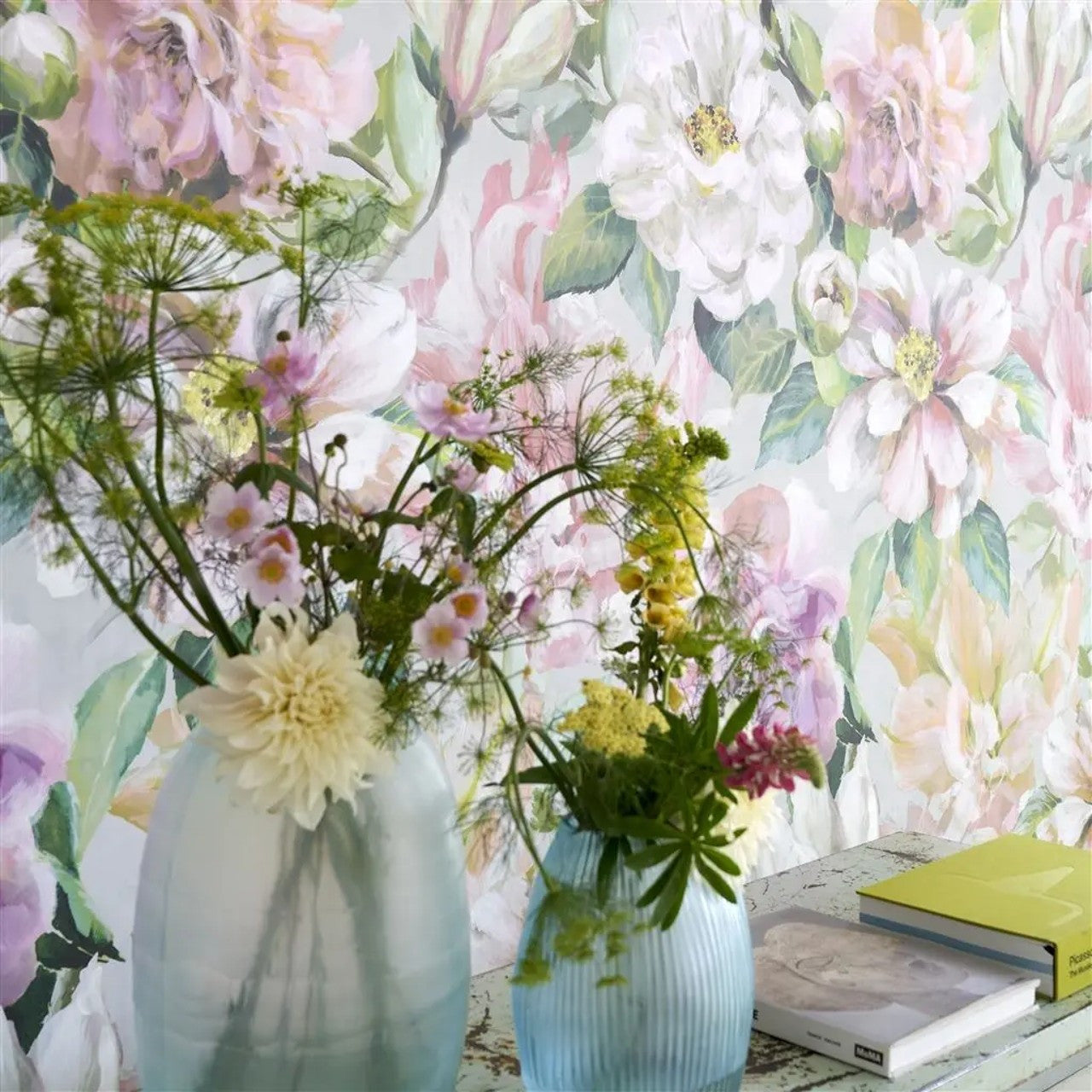 PDG1149/01 Jardin Botanique Porcelaine De Chine Peony Wallpaper by Designers Guild