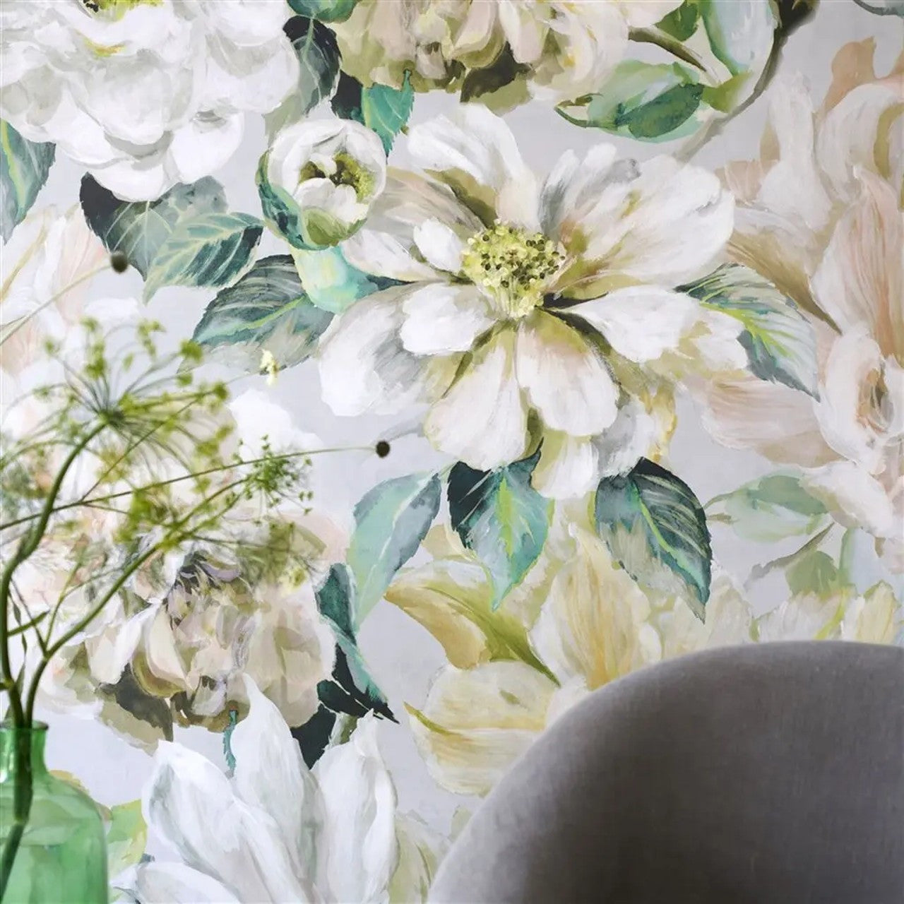 PDG1149/02 Jardin Botanique Porcelaine De Chine Birch Wallpaper by Designers Guild