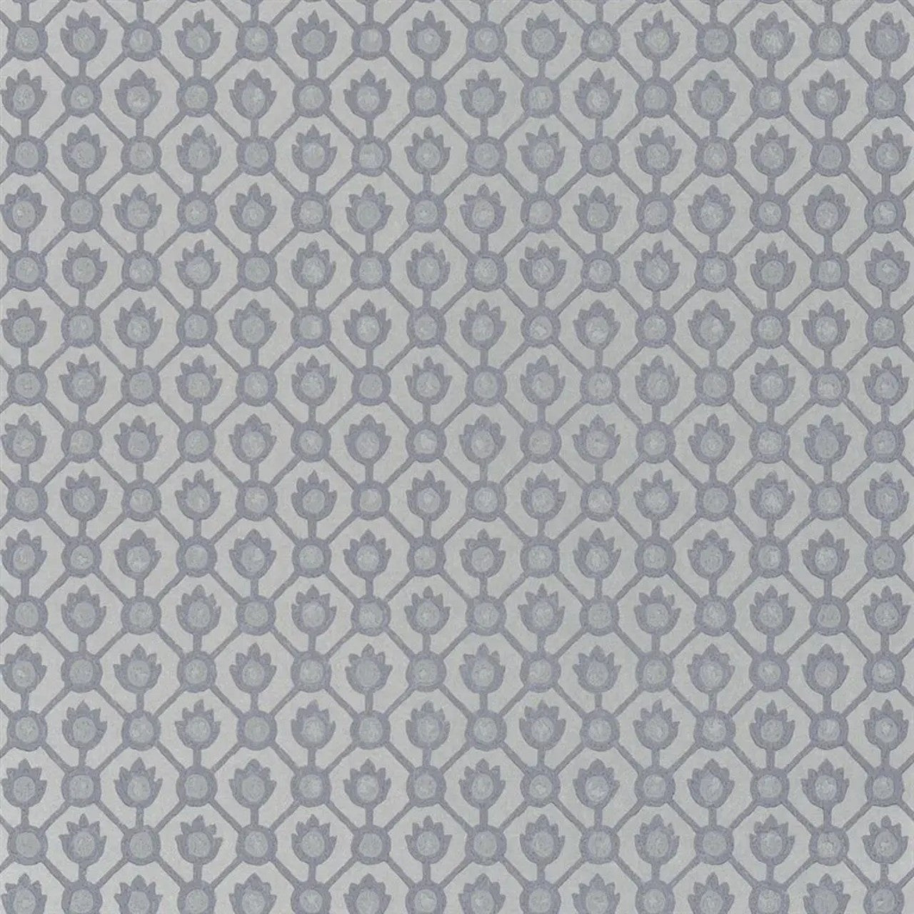 PDG1150/04 Jaal Porcelaine De Chine Platinum Wallpaper by Designers Guild