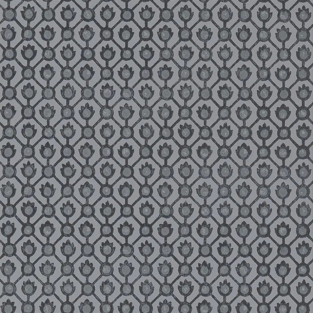 PDG1150/05 Jaal Porcelaine De Chine Graphite Wallpaper by Designers Guild
