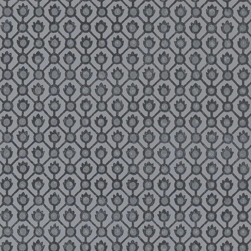 PDG1150/05 Jaal Porcelaine De Chine Graphite Wallpaper by Designers Guild