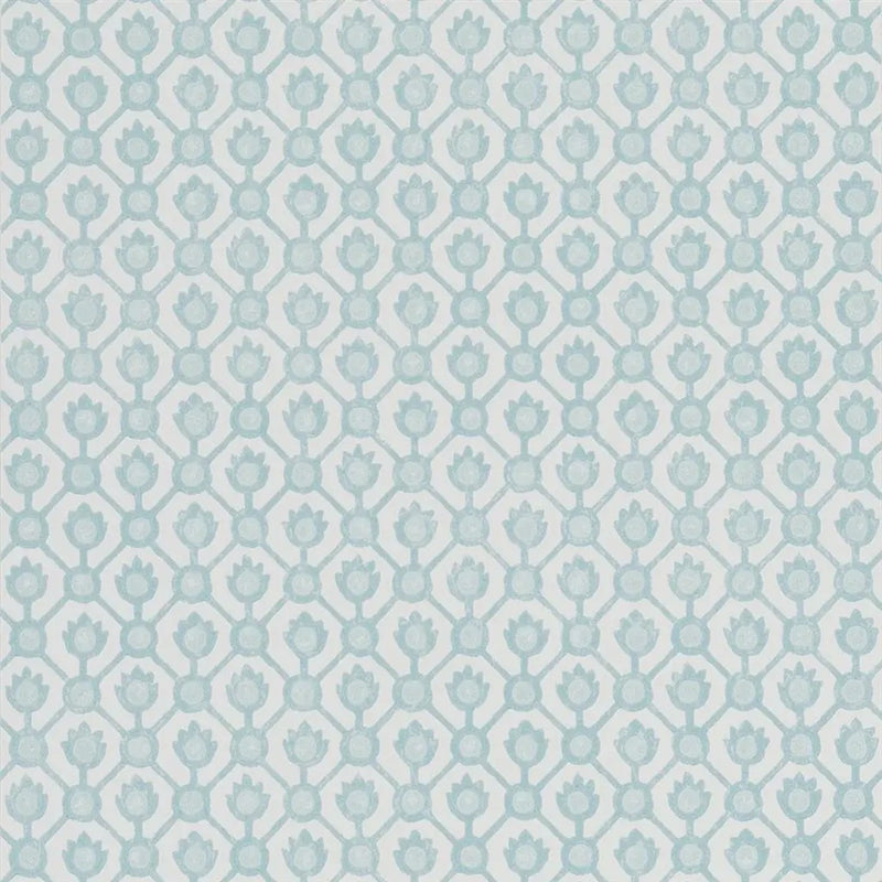 PDG1150/07 Jaal Porcelaine De Chine Eau de Nil Wallpaper by Designers Guild