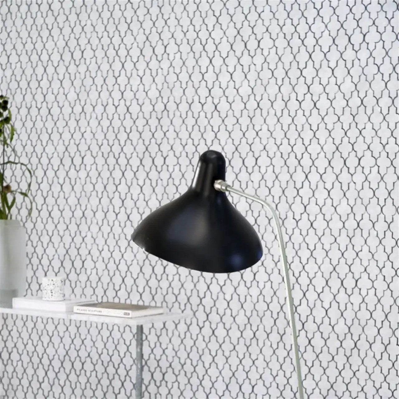 PDG1151/01 Pergola Trellis Porcelaine De Chine Graphite Wallpaper by Designers Guild