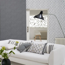 PDG1151/01 Pergola Trellis Porcelaine De Chine Graphite Wallpaper by Designers Guild