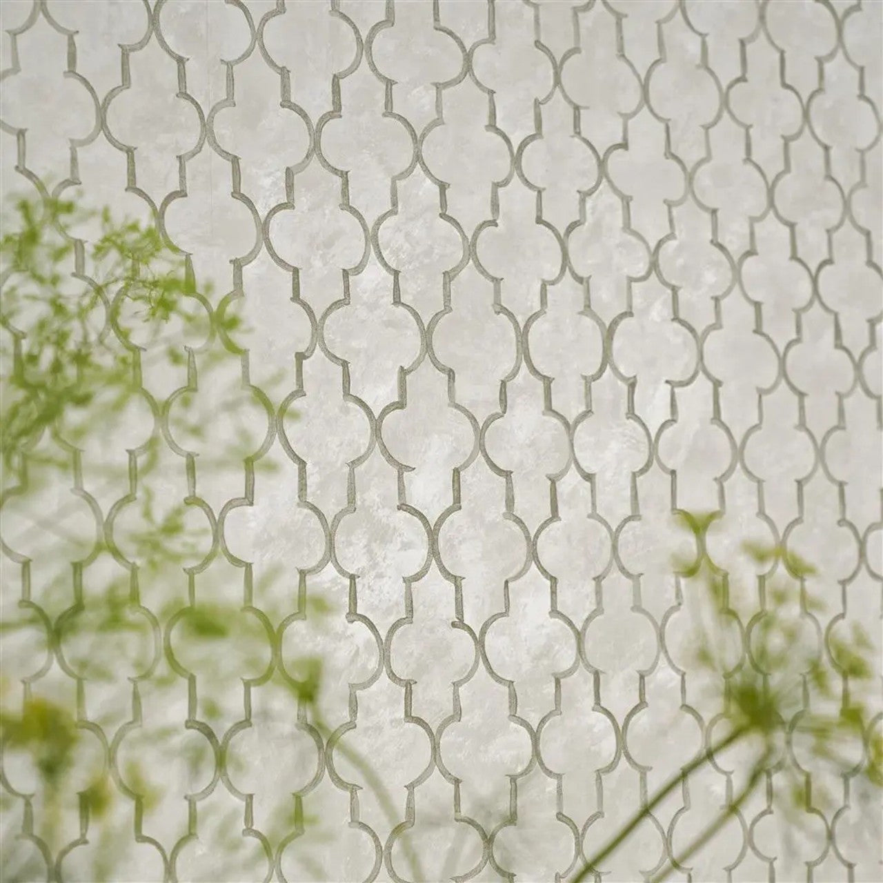 PDG1151/03 Pergola Trellis Porcelaine De Chine Stone Wallpaper by Designers Guild