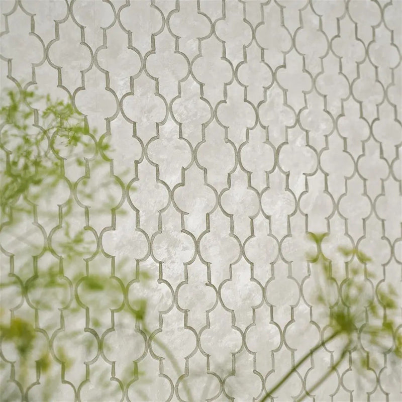 PDG1151/03 Pergola Trellis Porcelaine De Chine Stone Wallpaper by Designers Guild