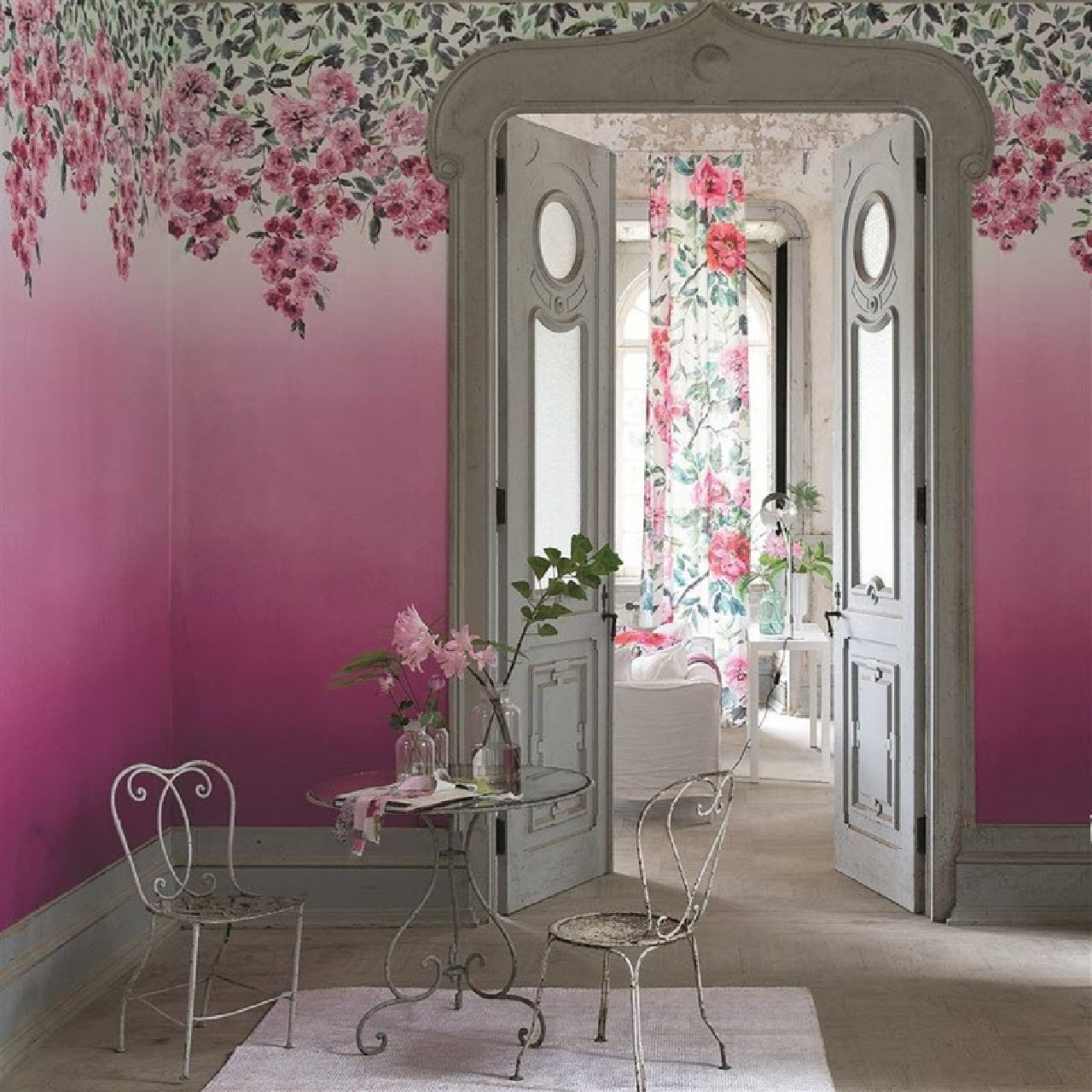PDG656/01 Trailing Rose Scenes and Murals Wallpaper By Designers Guild