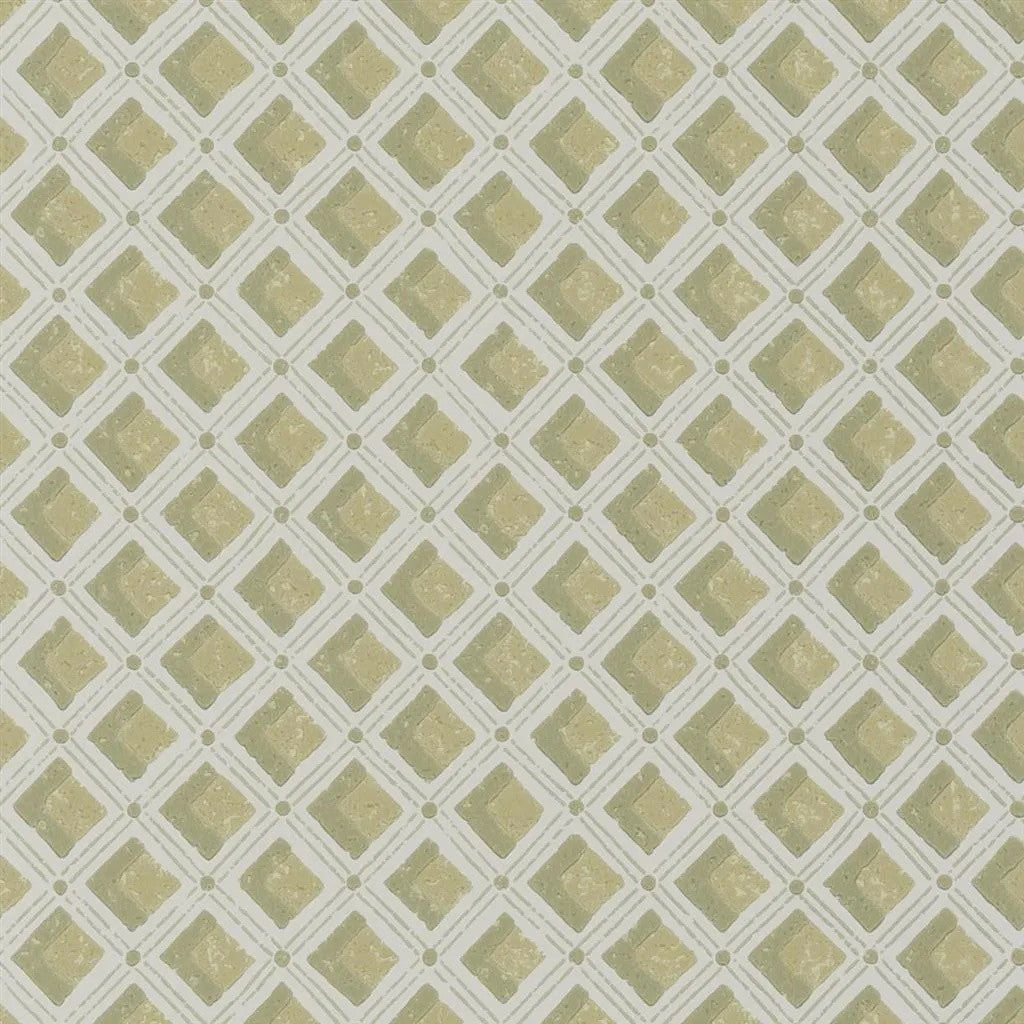 PEH0002/05 Amsee Geometric English Heritage Moss Wallpaper by Designers Guild