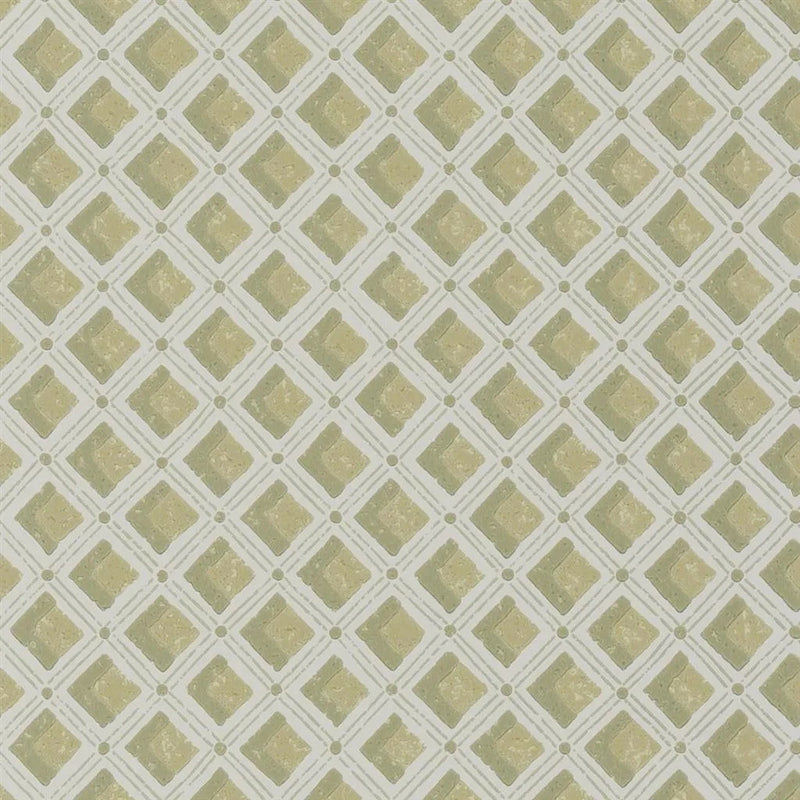 PEH0002/05 Amsee Geometric English Heritage Moss Wallpaper by Designers Guild
