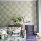 PEH0002/05 Amsee Geometric English Heritage Moss Wallpaper by Designers Guild
