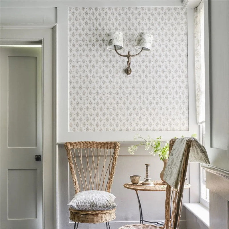 PEH0003/01 St John Street Trellis English Heritage Limestone Wallpaper by Designers Guild