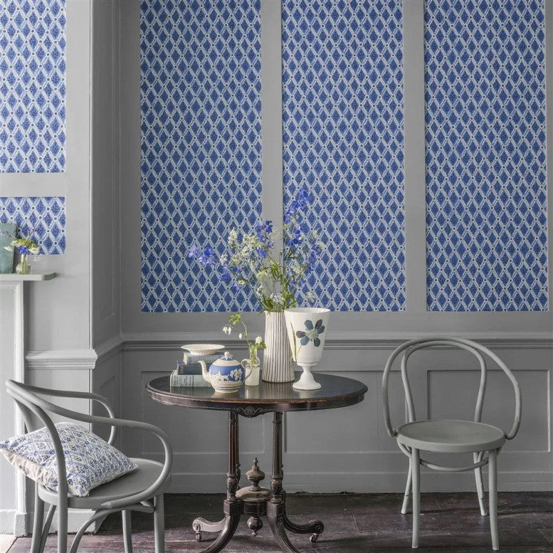 PEH0003/07 St John Street Trellis English Heritage Ink Wallpaper by Designers Guild