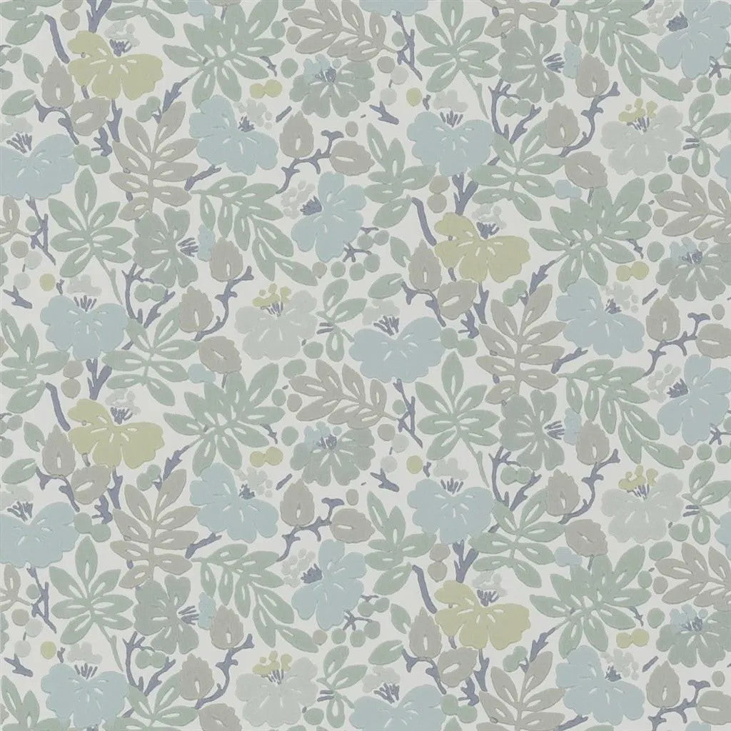 PEH0005/02 Carlisle Fauna English Heritage Duck Egg Wallpaper by Designers Guild