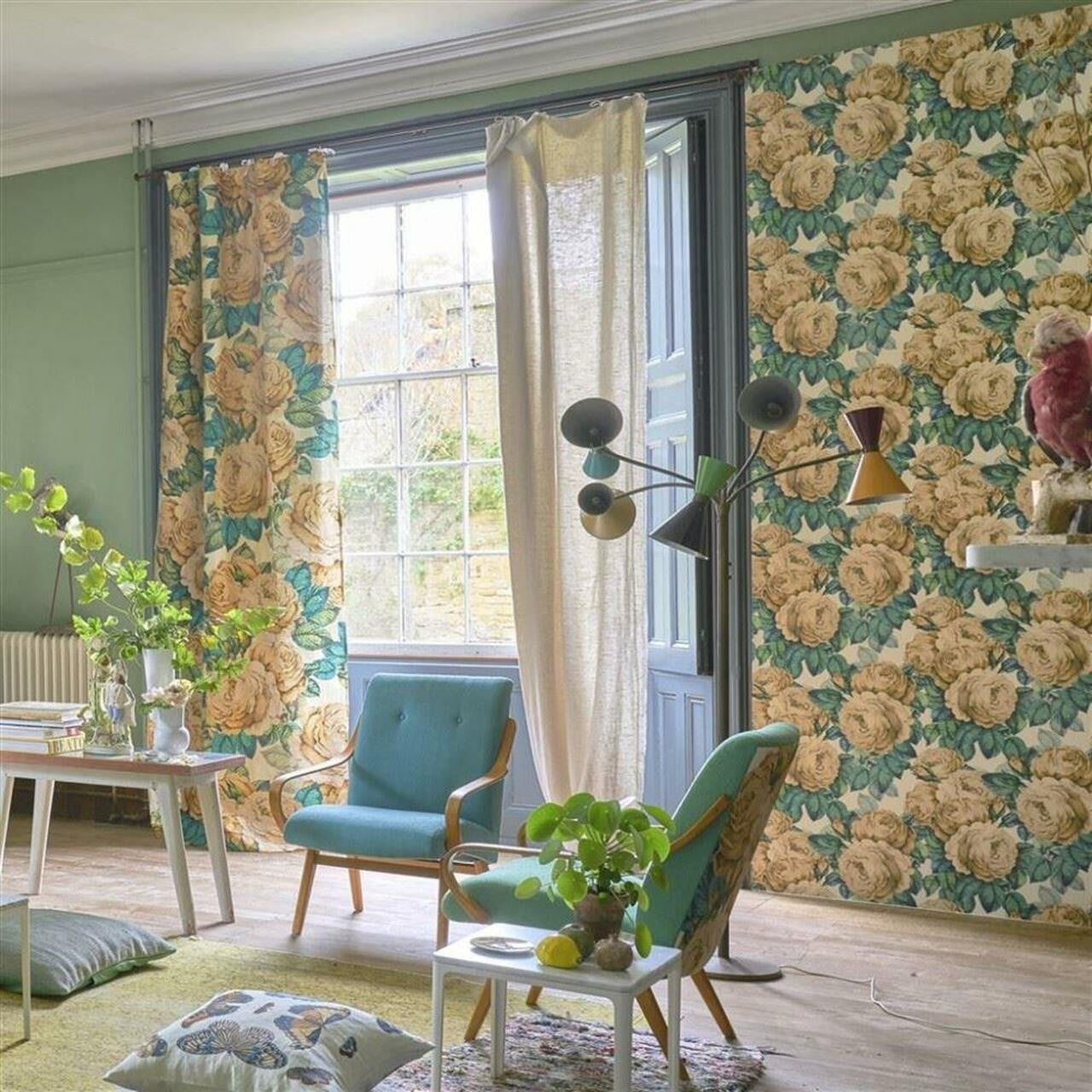 PJD6002/01 The Rose Sepia Picture Book Paper Wallpaper by Designers Guild