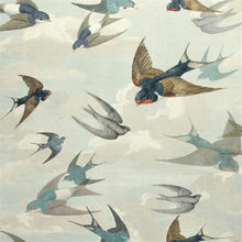 PJD6003/01 Chimney Swallows Picture Book Papers Sky Blue Wallpaper by John Derian