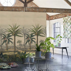 PJD6008/01 Palm Trail Scene 2 Picture Book Papers Sepia Wallpaper by John Derian