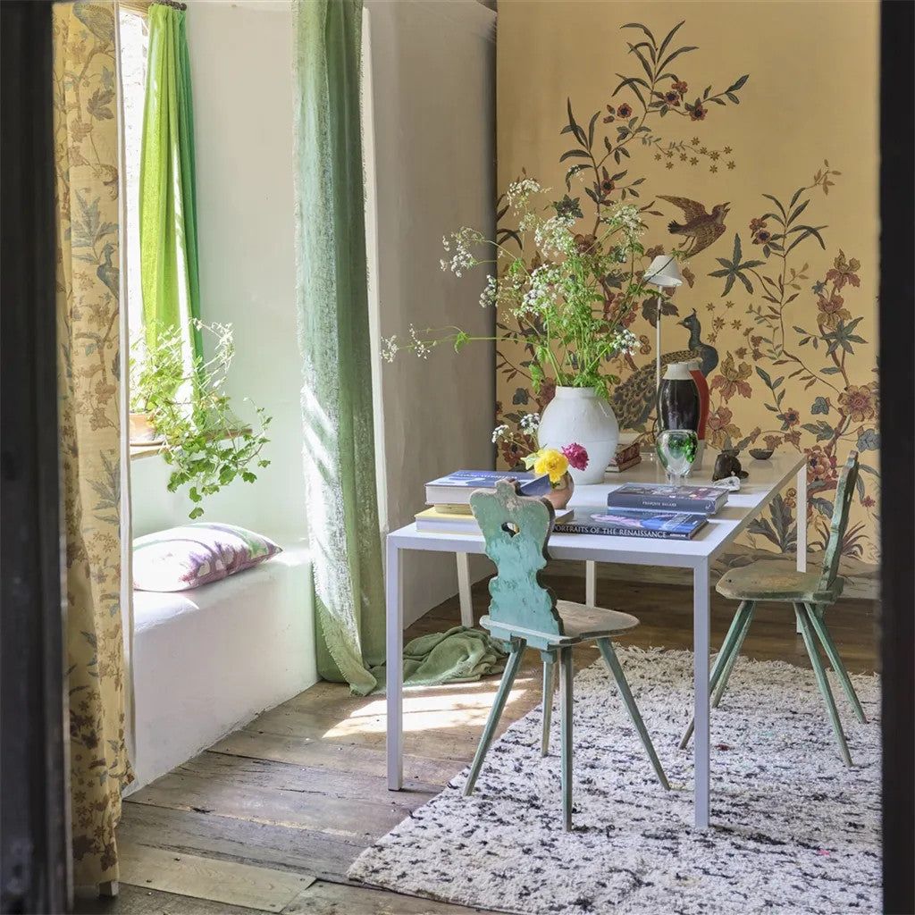 PJD6013/01 Peacock Toile Scene Picture Book Papers II Wallpaper by John Derian