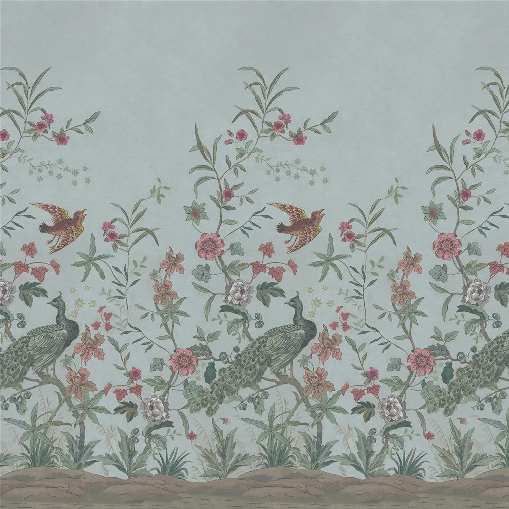 PJD6013/02 Peacock Toile Scene Picture Book Papers II Wallpaper by John Derian