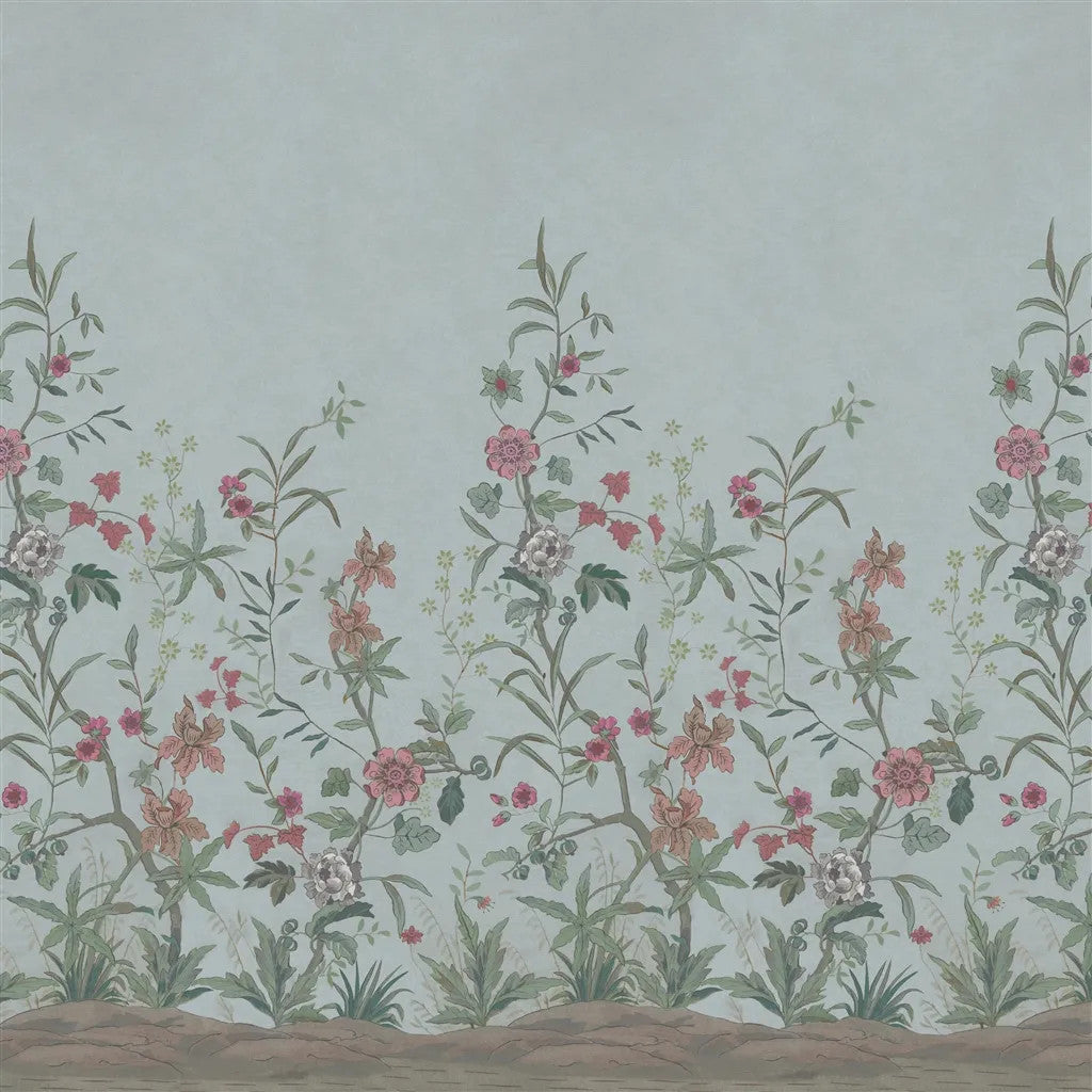 PJD6014/02 Peacock Toile Scene 2 Picture Book Papers II Wallpaper by John Derian