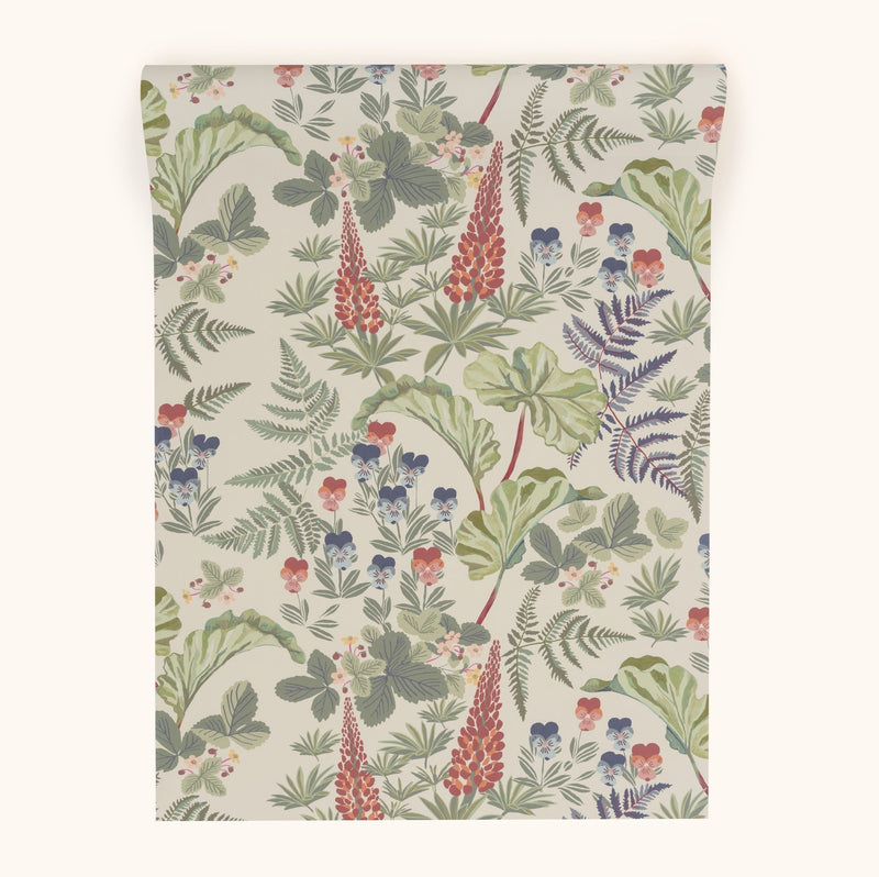 W-SF-CO-O-25-70 Strawberry Fields Olive Wallpaper by Parker & Jules