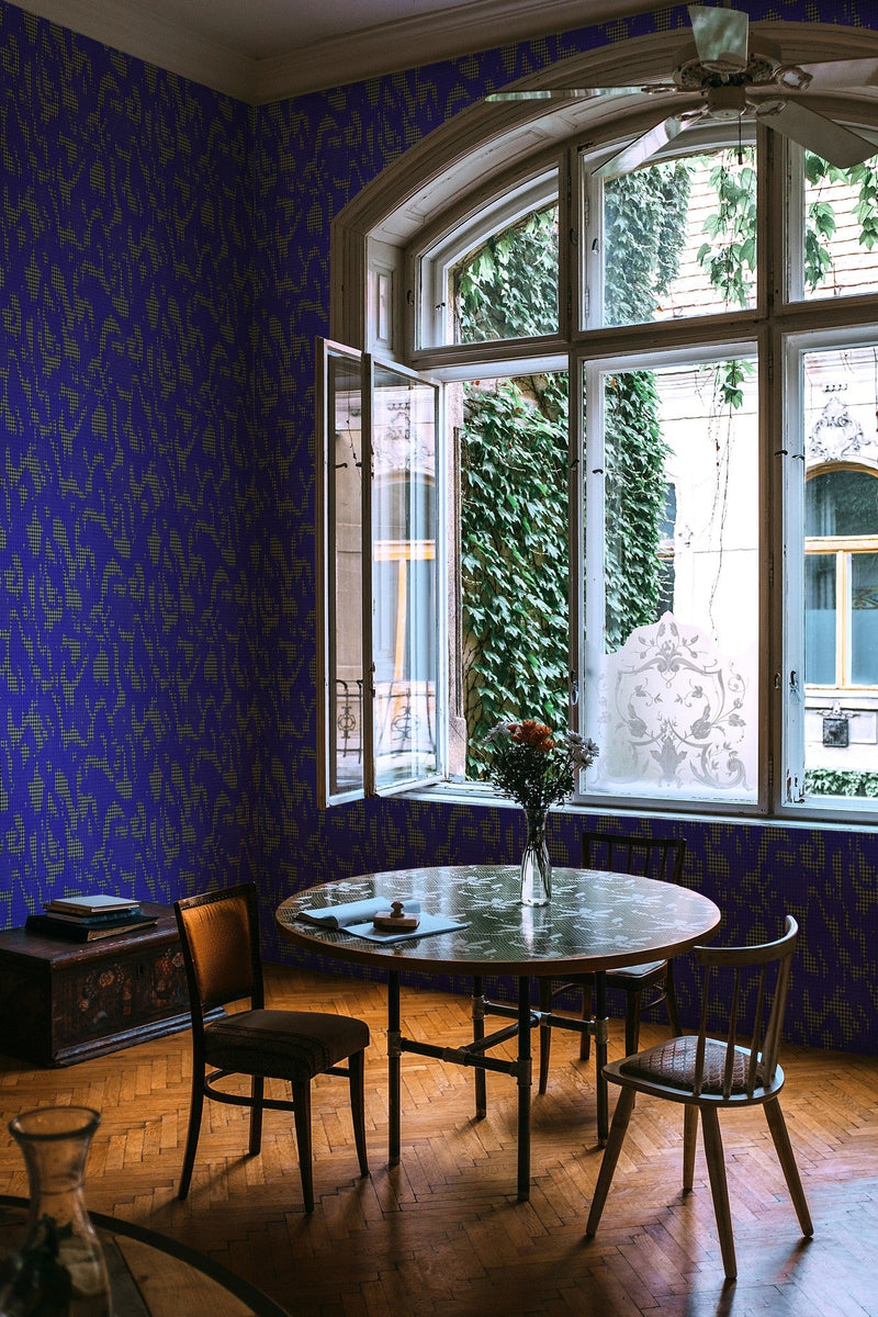 PL5001-1 Moire Screen Blue Playful Layers Wallpaper by Tres Tintas